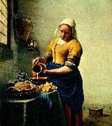 Jan Vermeer mjolkpigan oil painting picture wholesale